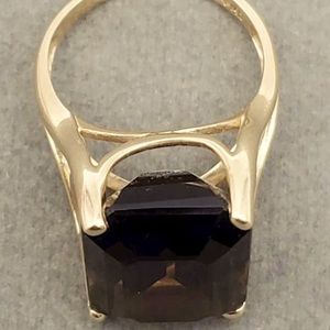 14K Smoky Quartz Gold Ring
